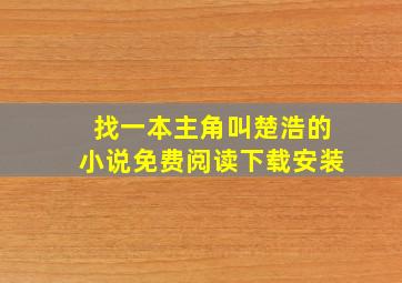 找一本主角叫楚浩的小说免费阅读下载安装