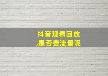 抖音观看回放,是否费流量呢