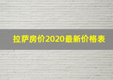 拉萨房价2020最新价格表