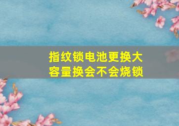 指纹锁电池更换大容量换会不会烧锁