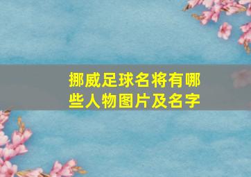 挪威足球名将有哪些人物图片及名字