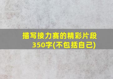 描写接力赛的精彩片段350字(不包括自己)