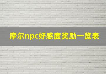 摩尔npc好感度奖励一览表