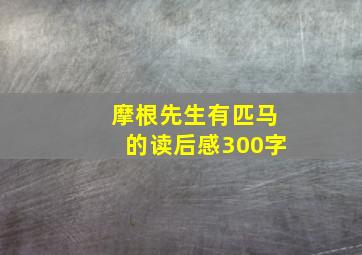 摩根先生有匹马的读后感300字