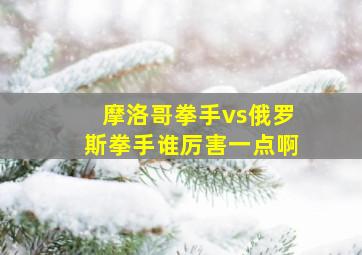 摩洛哥拳手vs俄罗斯拳手谁厉害一点啊