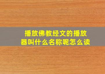 播放佛教经文的播放器叫什么名称呢怎么读