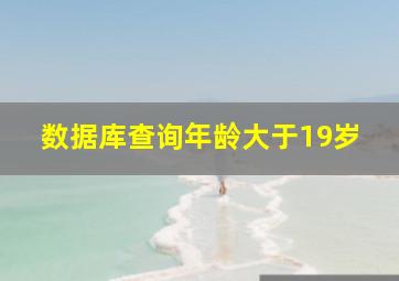 数据库查询年龄大于19岁