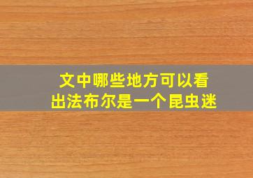 文中哪些地方可以看出法布尔是一个昆虫迷