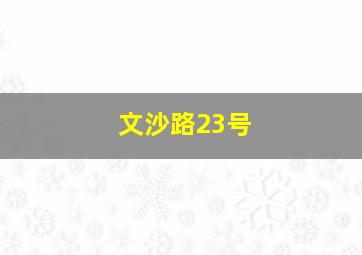 文沙路23号