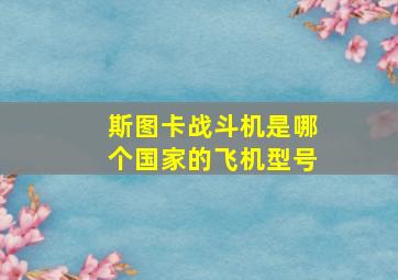 斯图卡战斗机是哪个国家的飞机型号