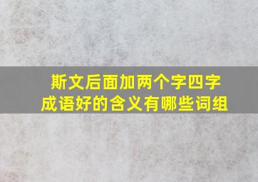 斯文后面加两个字四字成语好的含义有哪些词组