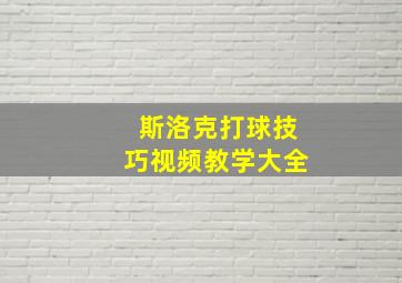 斯洛克打球技巧视频教学大全