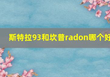 斯特拉93和坎普radon哪个好