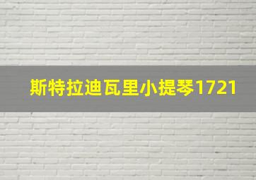 斯特拉迪瓦里小提琴1721