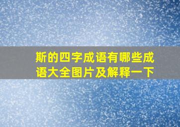 斯的四字成语有哪些成语大全图片及解释一下