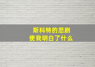 斯科特的悲剧使我明白了什么