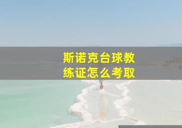 斯诺克台球教练证怎么考取