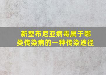 新型布尼亚病毒属于哪类传染病的一种传染途径