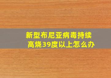 新型布尼亚病毒持续高烧39度以上怎么办