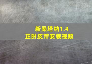 新桑塔纳1.4正时皮带安装视频