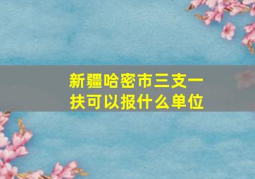 新疆哈密市三支一扶可以报什么单位