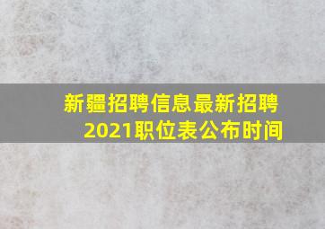 新疆招聘信息最新招聘2021职位表公布时间