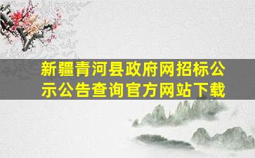 新疆青河县政府网招标公示公告查询官方网站下载