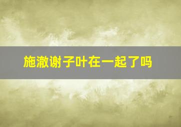 施澈谢子叶在一起了吗