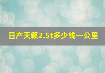 日产天籁2.5t多少钱一公里