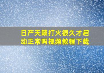 日产天籁打火很久才启动正常吗视频教程下载