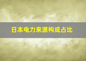 日本电力来源构成占比