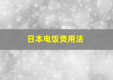 日本电饭煲用法