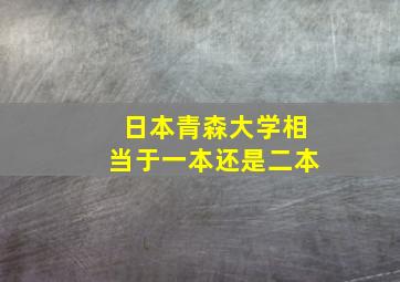 日本青森大学相当于一本还是二本