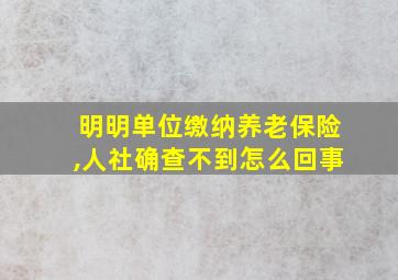 明明单位缴纳养老保险,人社确查不到怎么回事