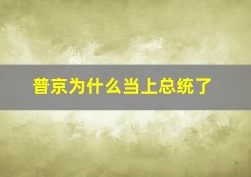 普京为什么当上总统了