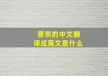 普京的中文翻译成英文是什么