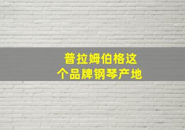 普拉姆伯格这个品牌钢琴产地