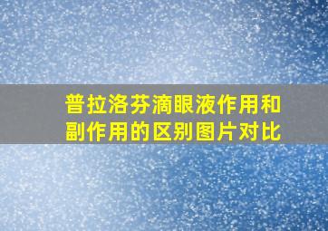 普拉洛芬滴眼液作用和副作用的区别图片对比