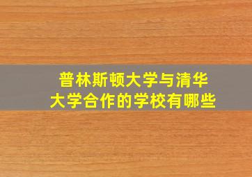 普林斯顿大学与清华大学合作的学校有哪些