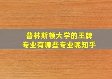 普林斯顿大学的王牌专业有哪些专业呢知乎