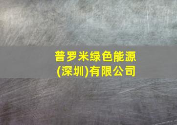 普罗米绿色能源(深圳)有限公司