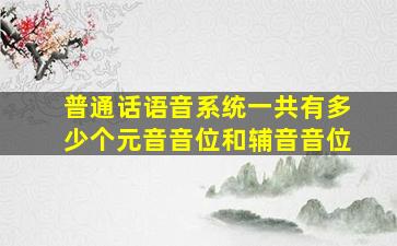 普通话语音系统一共有多少个元音音位和辅音音位