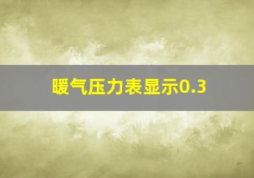 暖气压力表显示0.3