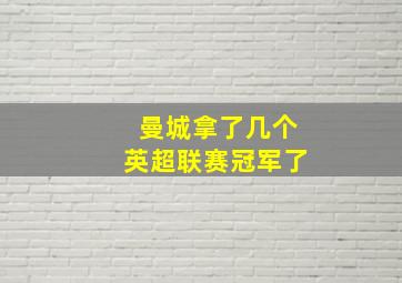 曼城拿了几个英超联赛冠军了