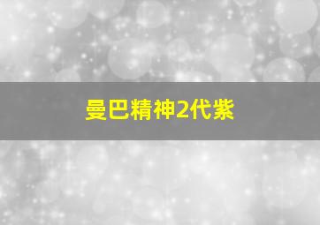 曼巴精神2代紫