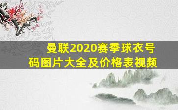 曼联2020赛季球衣号码图片大全及价格表视频