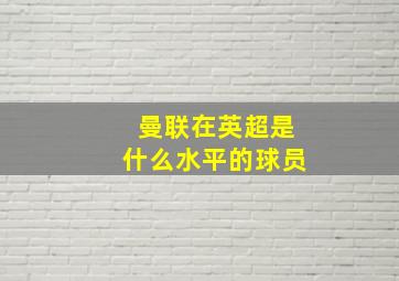 曼联在英超是什么水平的球员