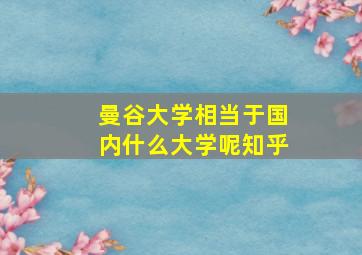 曼谷大学相当于国内什么大学呢知乎