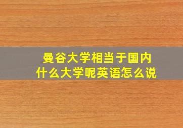 曼谷大学相当于国内什么大学呢英语怎么说