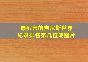 最厉害的吉尼斯世界纪录排名第几位呢图片